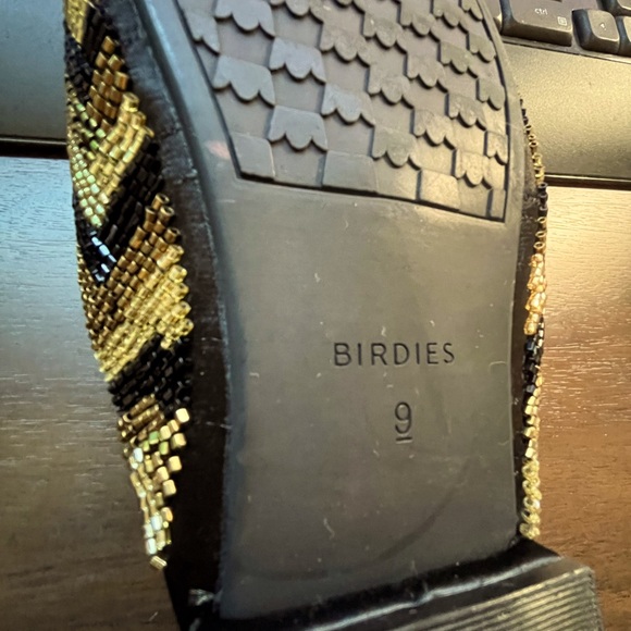 Birdies 9 Swan Mule Chevron Beaded Slides $165 - Picture 3 of 4